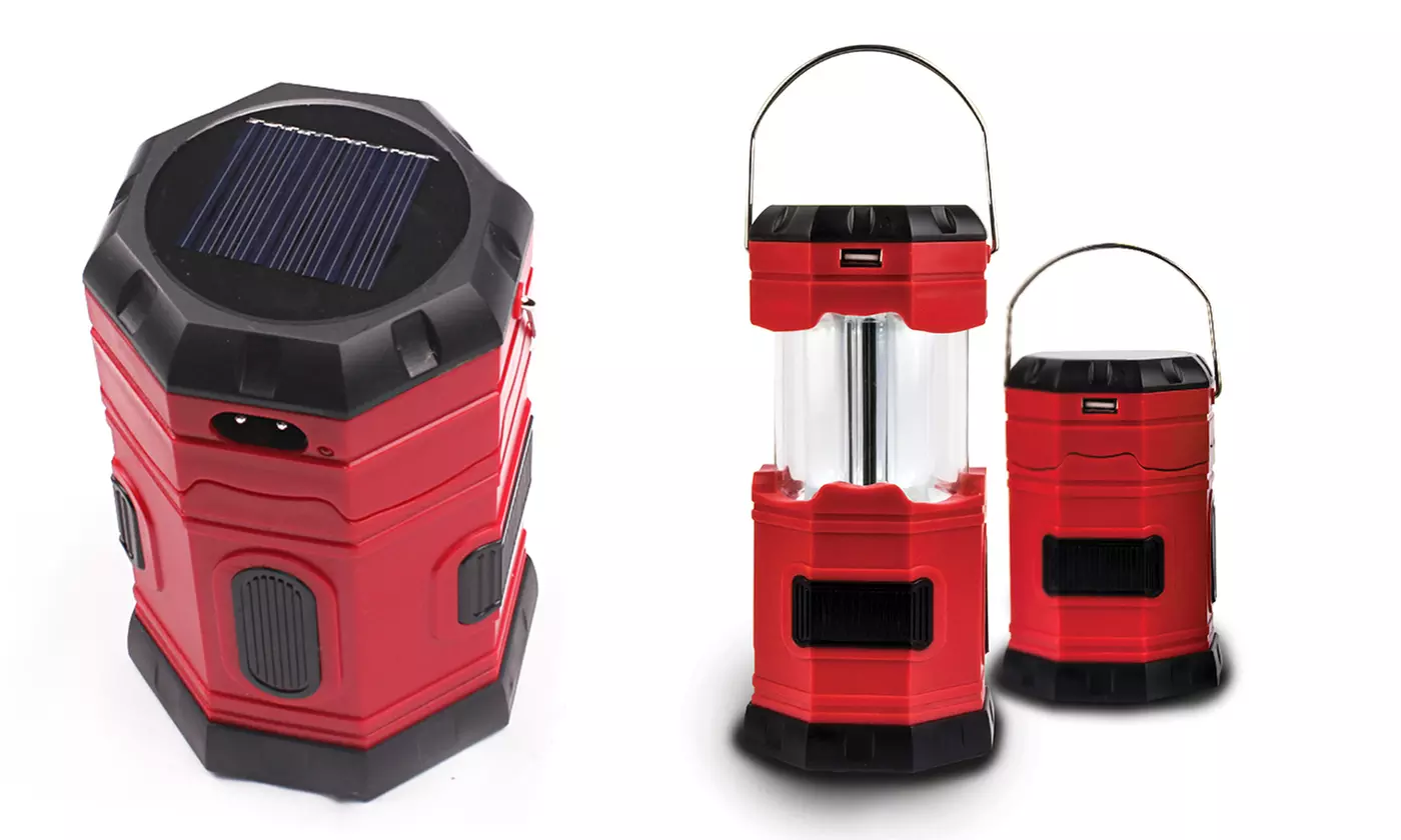 Pop-Up Four Way Powered Solar Lantern with USB Charger - Primary Image