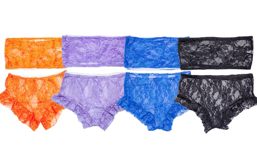 Image 3: Women Sexy Babydoll Lingerie Lace Pajama Set