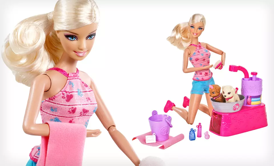 $15 for a Mattel Barbie Suds & Hugs Pups Set ($22.98 Total Value). Free Shipping and Free Returns. - Second Medium
