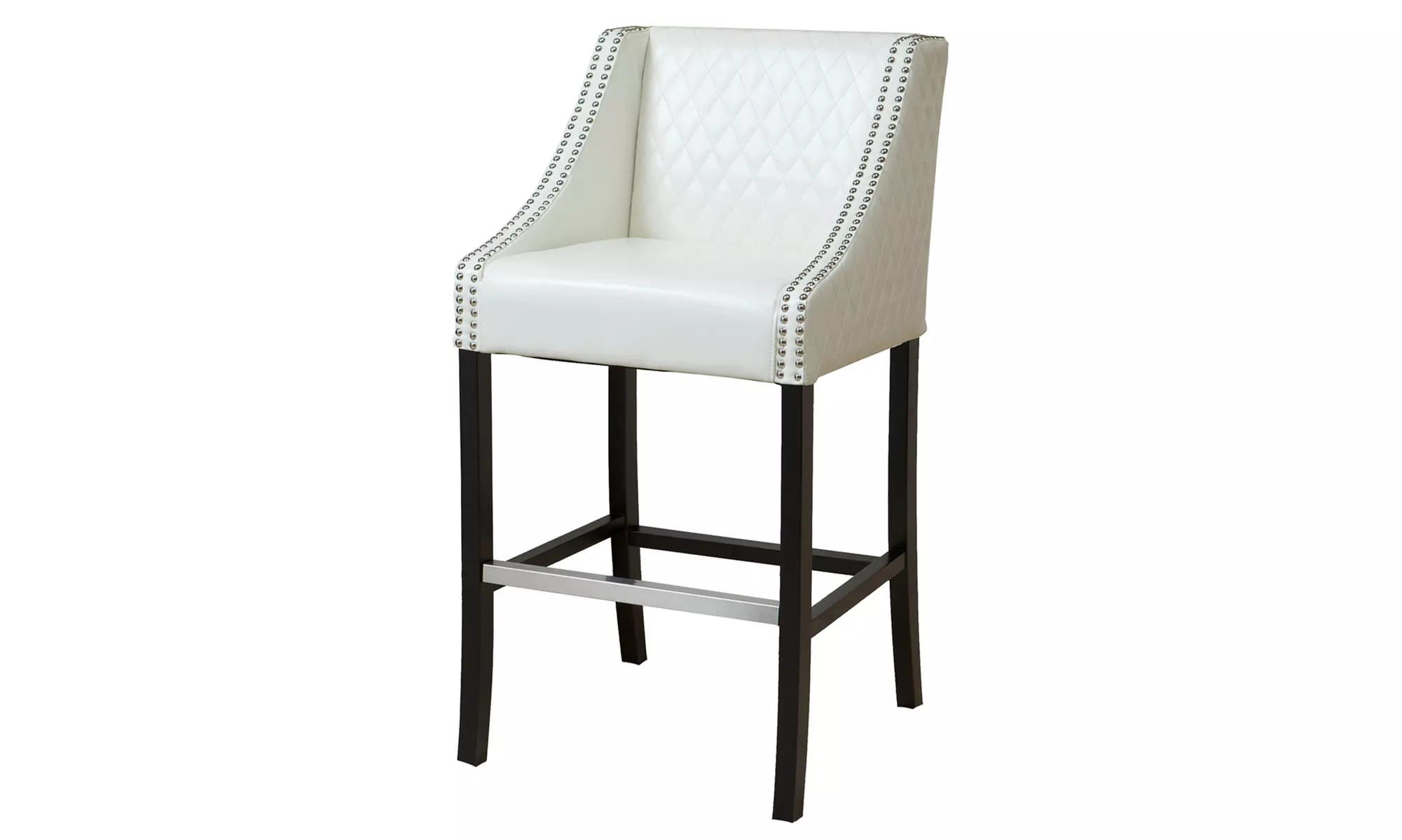 Filton Ivory Quilted Leather Counter Stool - Primary Image
