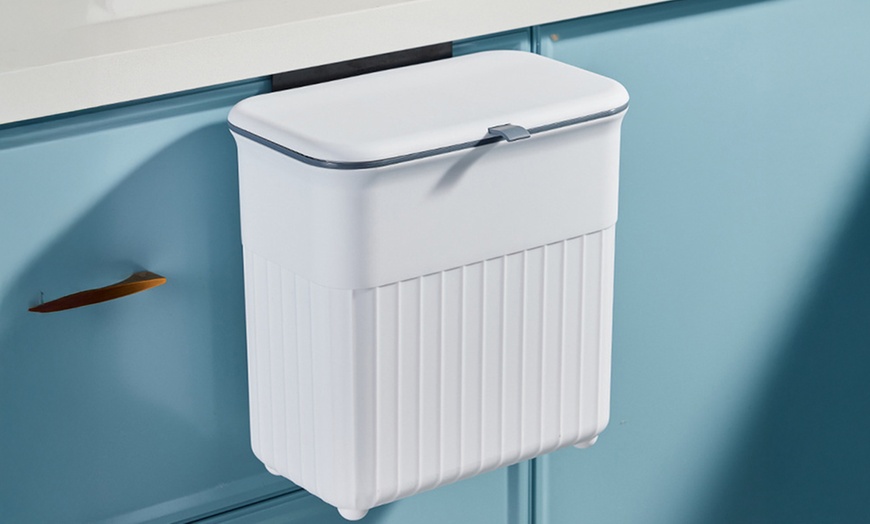 Image 1: Hanging Kitchen Trash Can with Space-Saving Design