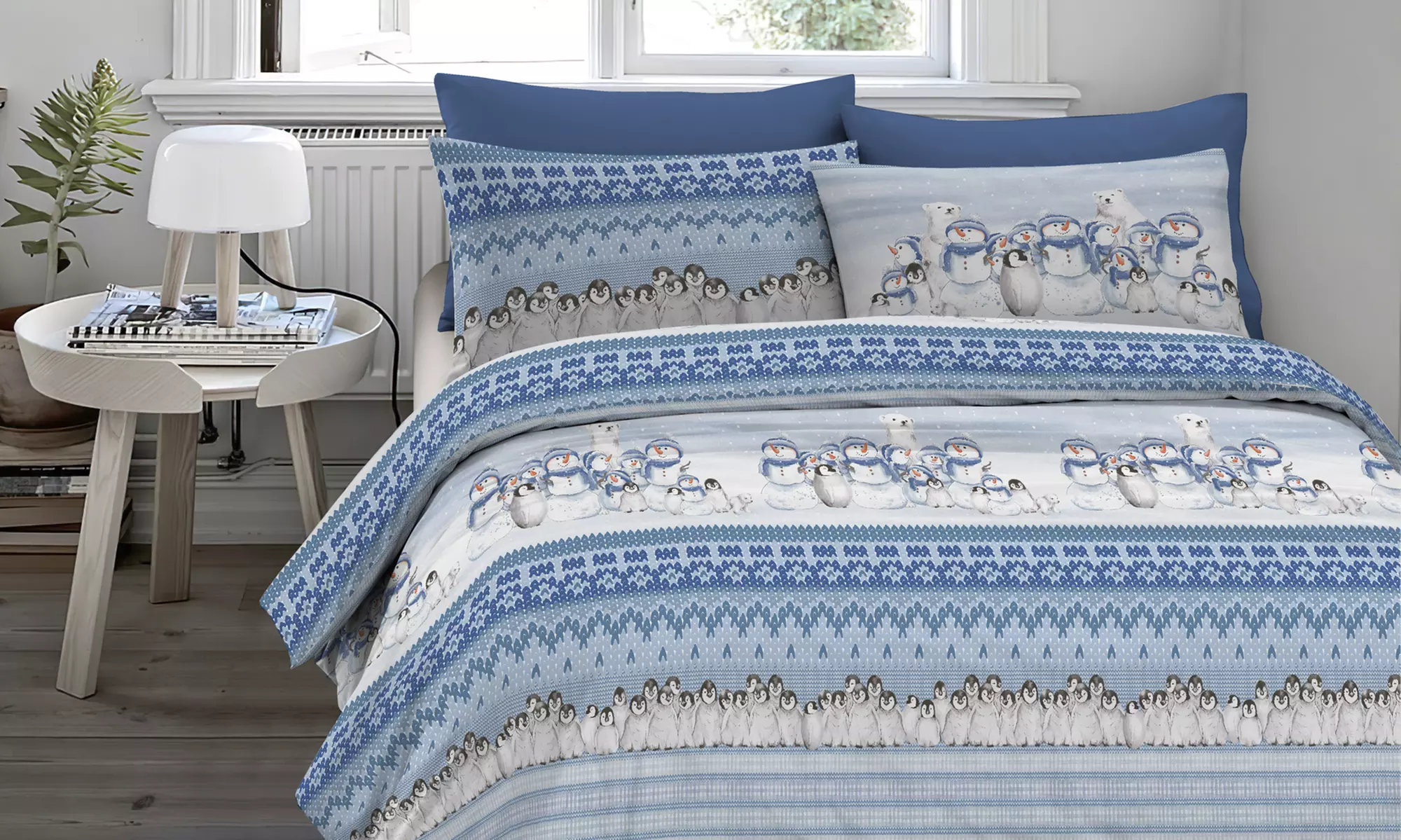 Juego de funda nórdica de franela 100 % algodón con fundas de almohada