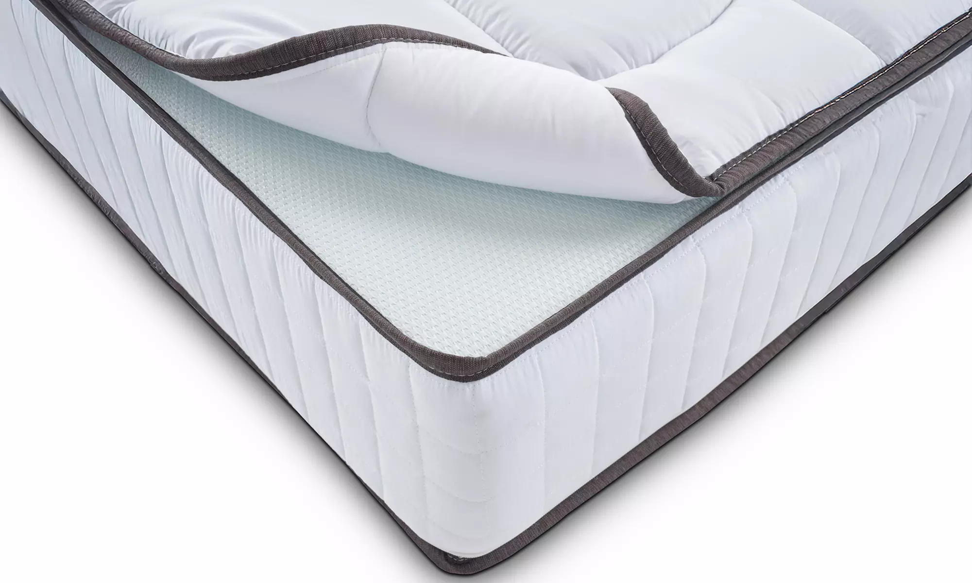 Matelas avec surmatelas en mousse à mémoire de forme orthopédique et déhoussable, dimensions au choix