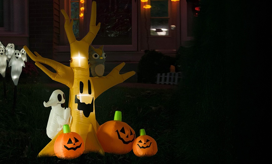 Image 8: HomCom Halloween Inflatable Tree with LED Lights
