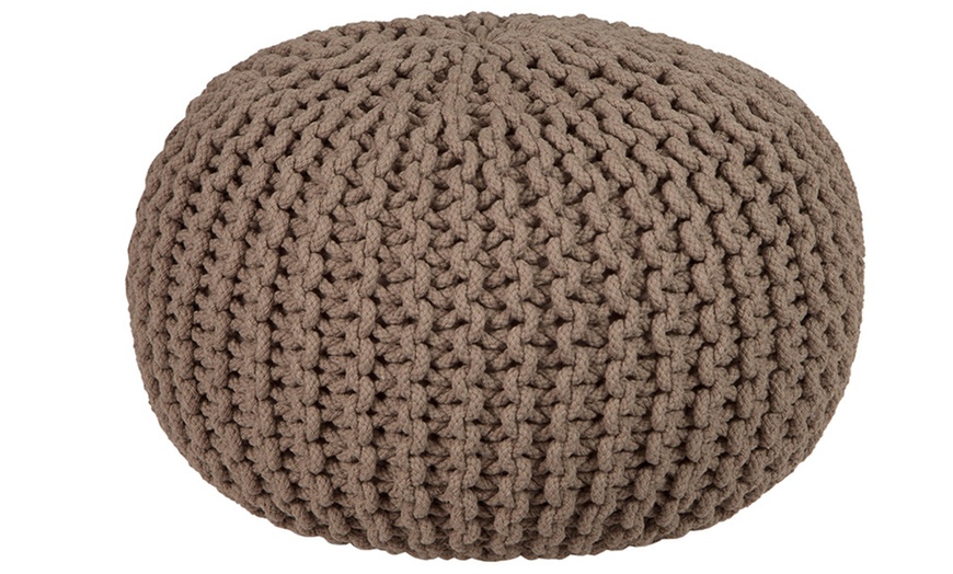 Image 5: Round Knitted Pouffes