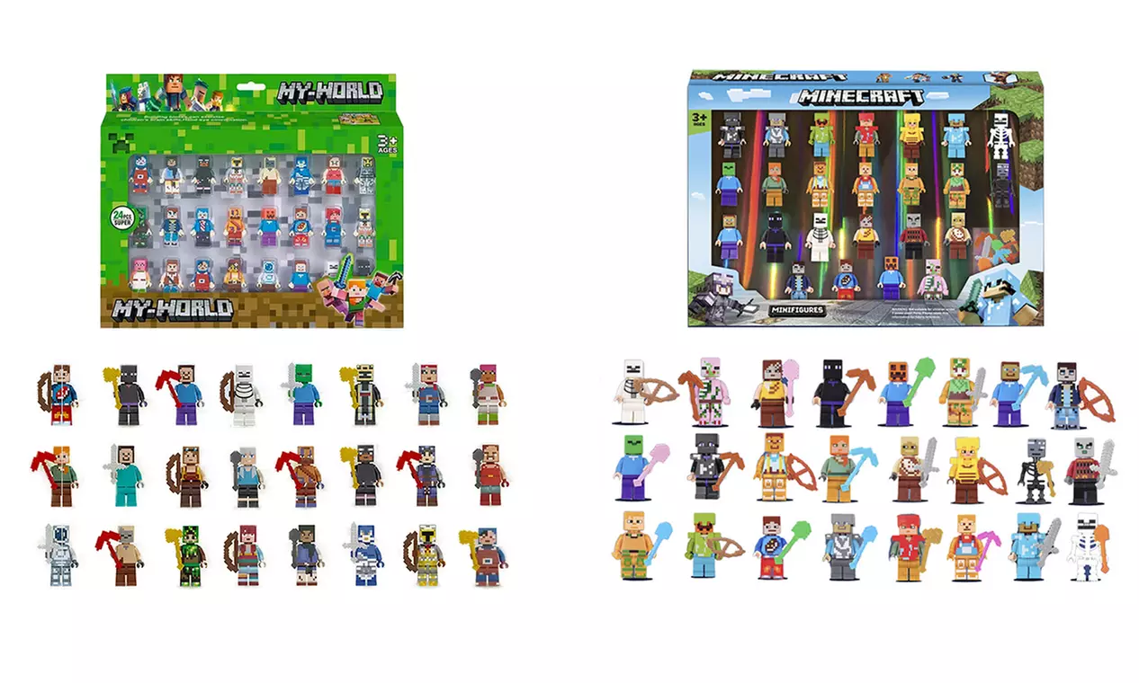 Set di 24 Minifigure Ispirate a Minecraft