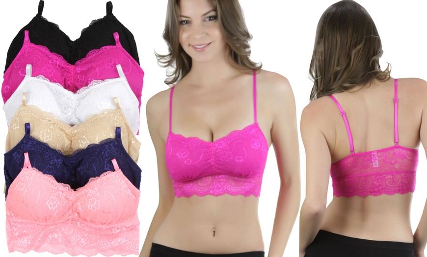 Women's All-Over Lace Padded Bralettes (6-Pack) | Groupon