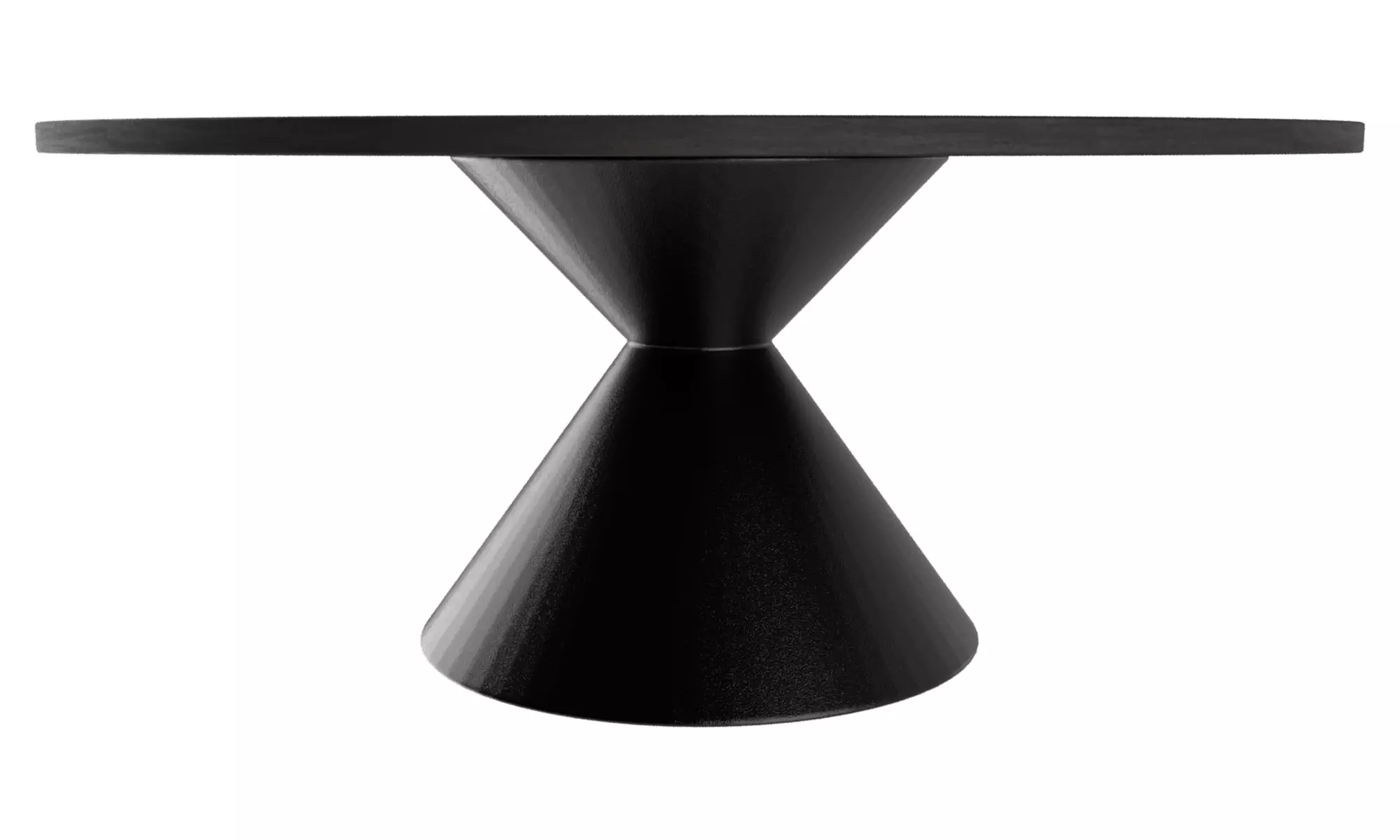 Tavolo rotondo con base a doppio cono