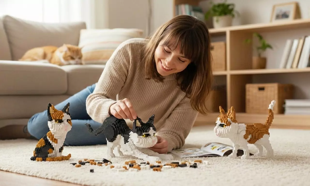 Mini costruzioni a blocchi ispirate agli animali domestici, disponibili in vari modelli - Primary Image