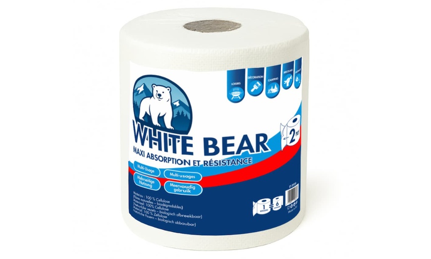 Image 3: Lot 6 rouleaux d'essuie-tout biodégradable 2 épaisseurs 