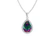 Sterling Silver Genuine Gemstone 4.00CT Pear Cut Necklace 4 Options - Second Medium