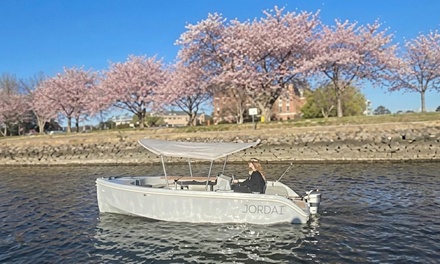 Pre-Season One Hour Electric Boat Rental at The Wharf (Cherry Blossom Tour) for Up to 8 People - GoBoat Rentals