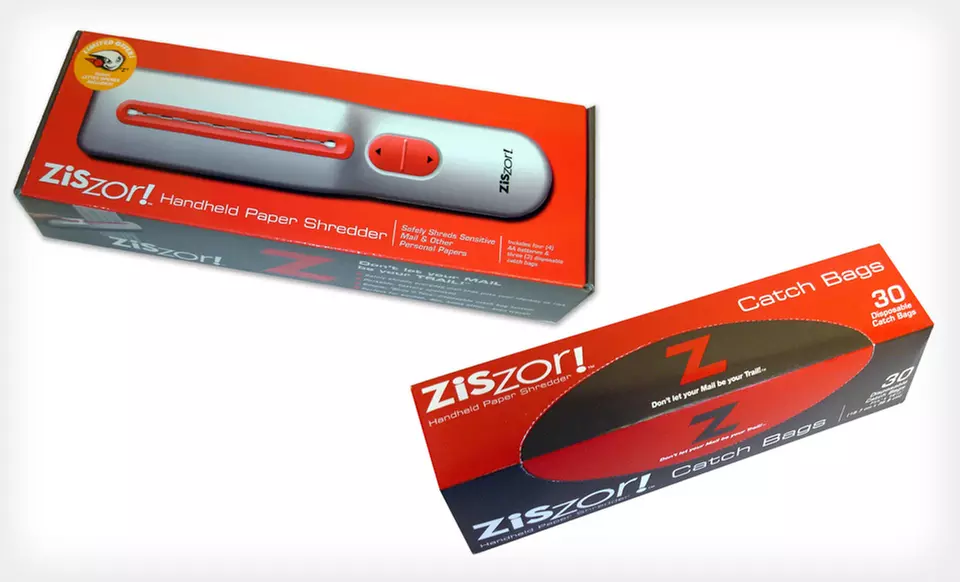 $11.99 for a Ziszor! Handheld Paper Shredder and Replacement Bag Bundle ($25.88 List Price). Free Returns. - Second Medium