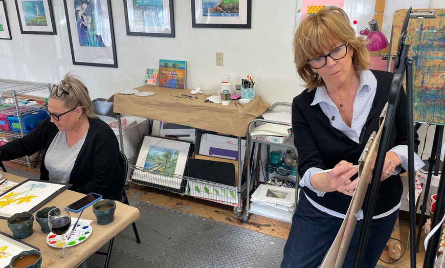 Image 6: Wine & Sip Painting Experience or Kids' Art Class!