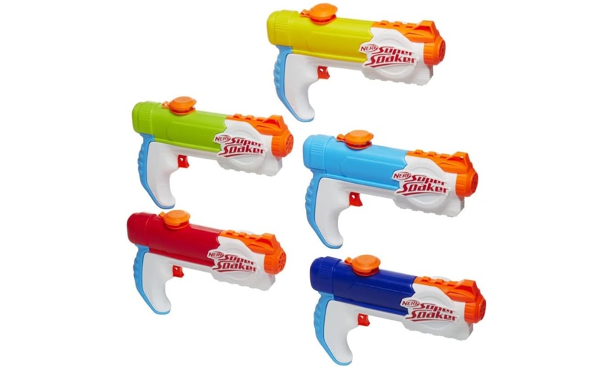 Image 1: Five-Pack Super Soaker Nerf Piranha Water Blasters