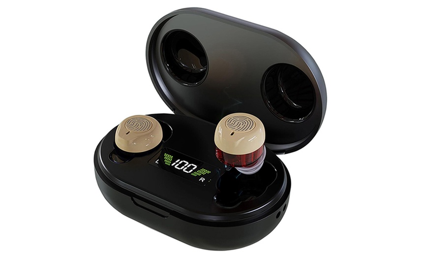 Image 5: Hearing Aids with LED Charging Case; Smart Noise Reduction