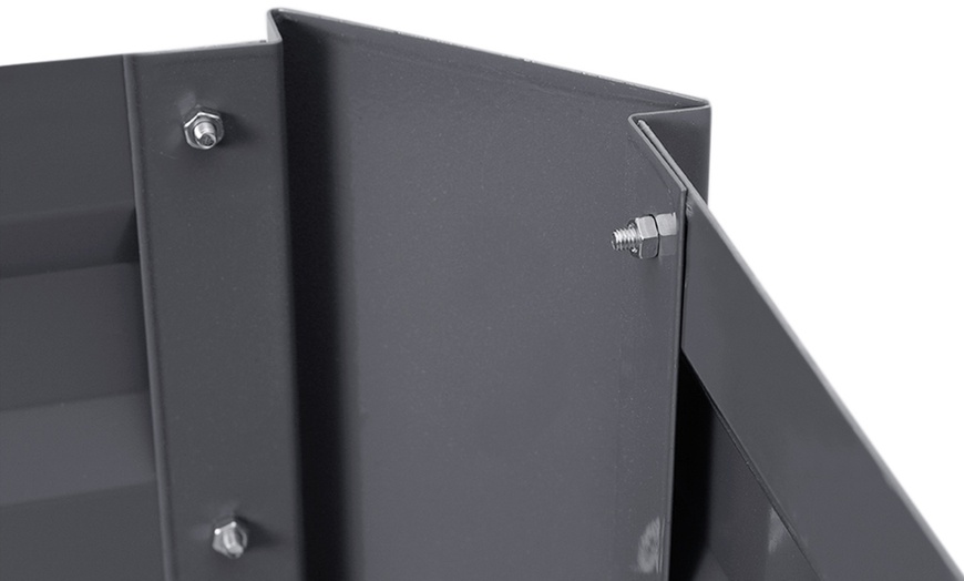 Image 6: Grey Metal Open-Bottom Raised Garden Bed in Two Sizes