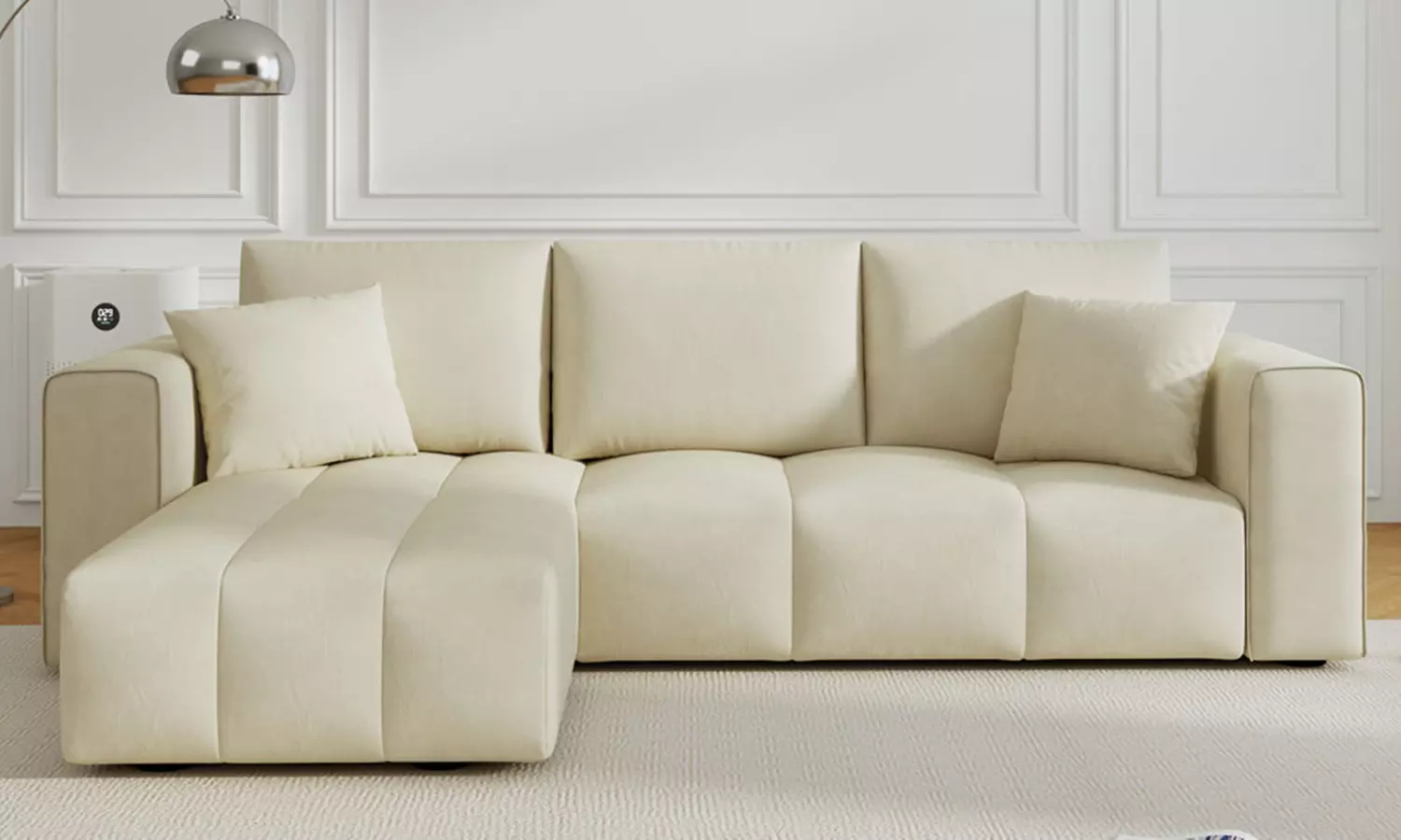 Canapé d'angle convertible 4 places avec coffre, Worthing, Kocoon