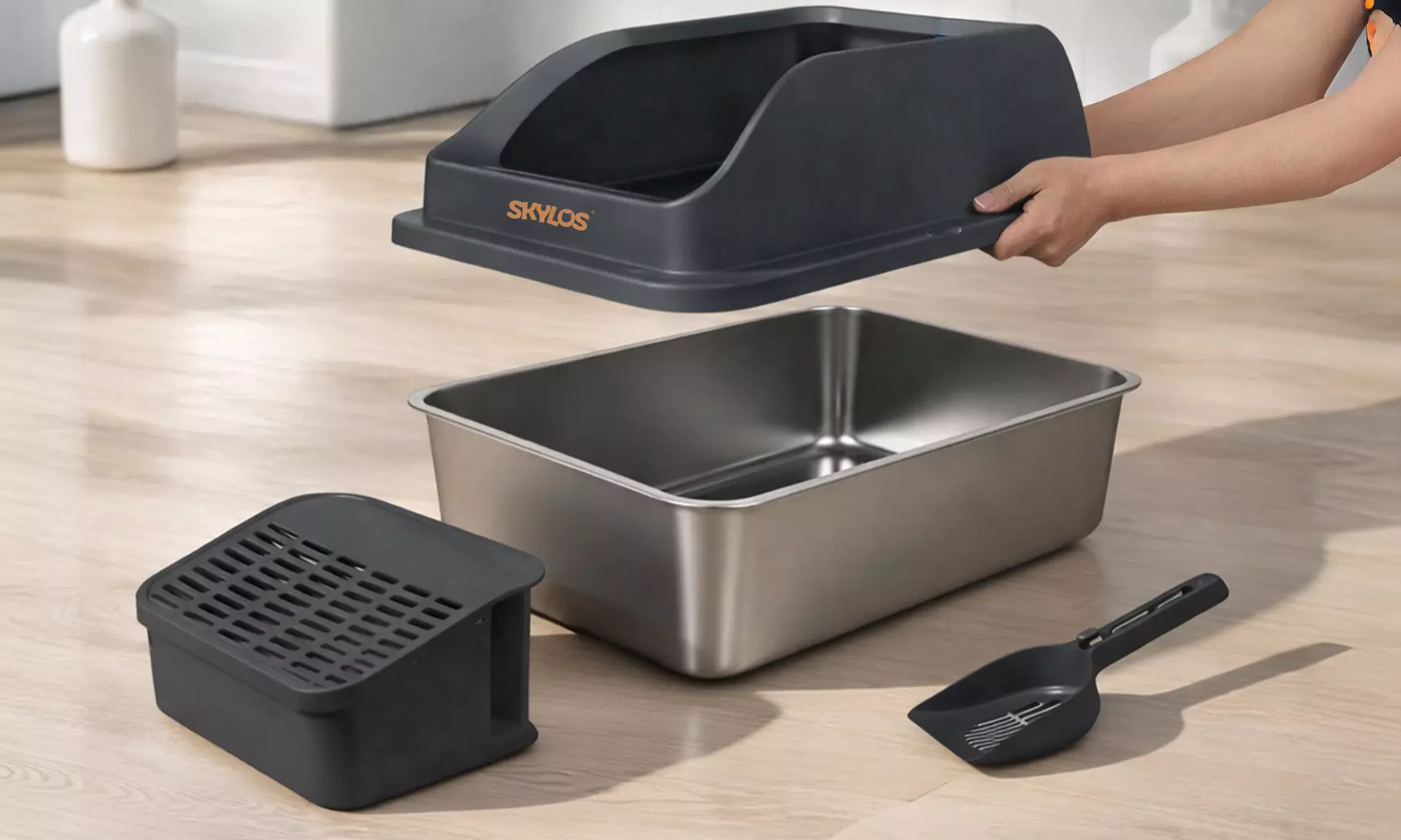 Skylos Stainless Steel Cat Litter Boxes