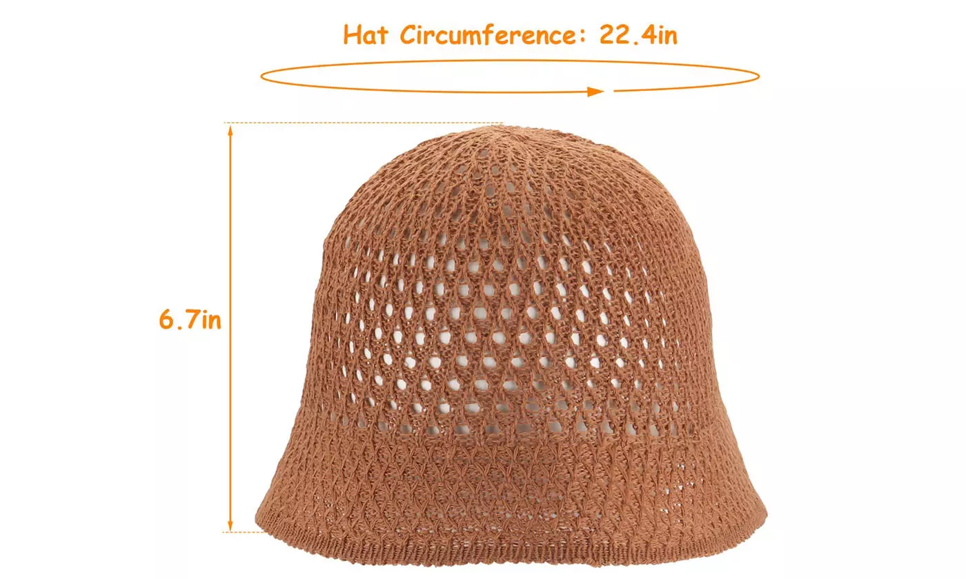 Women's Summer Knit Wide Brim Foldable Bucket Hat