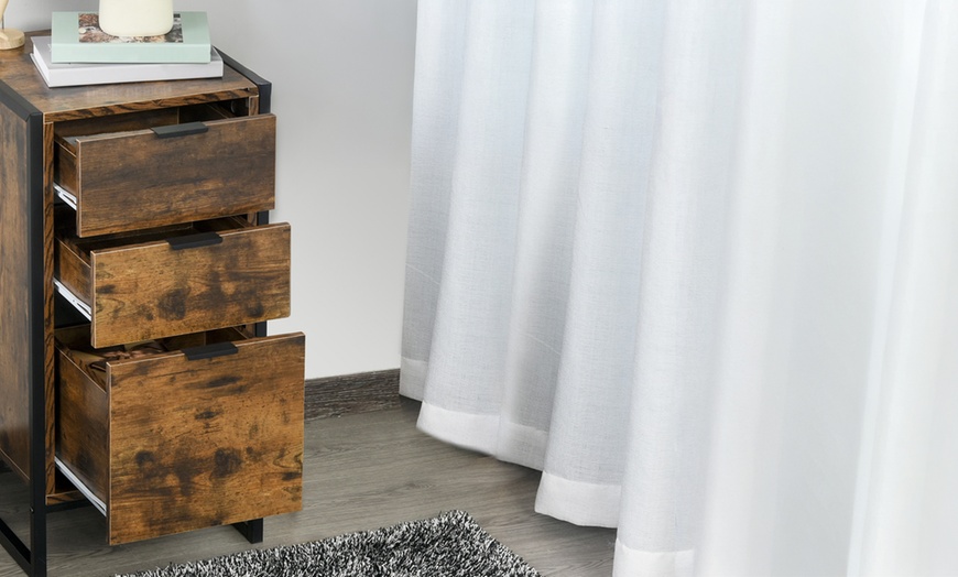 Image 11: HOMCOM Three Drawer Chest of Drawers