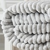 Image 2: Super Soft Faux Rabbit Fur Throw - Plush Ribbed Luxury Blanket