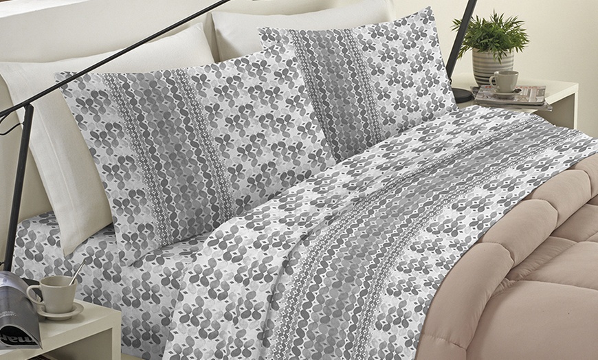 Image 10: Completo lenzuola 100% flanella di cotone Made in Italy