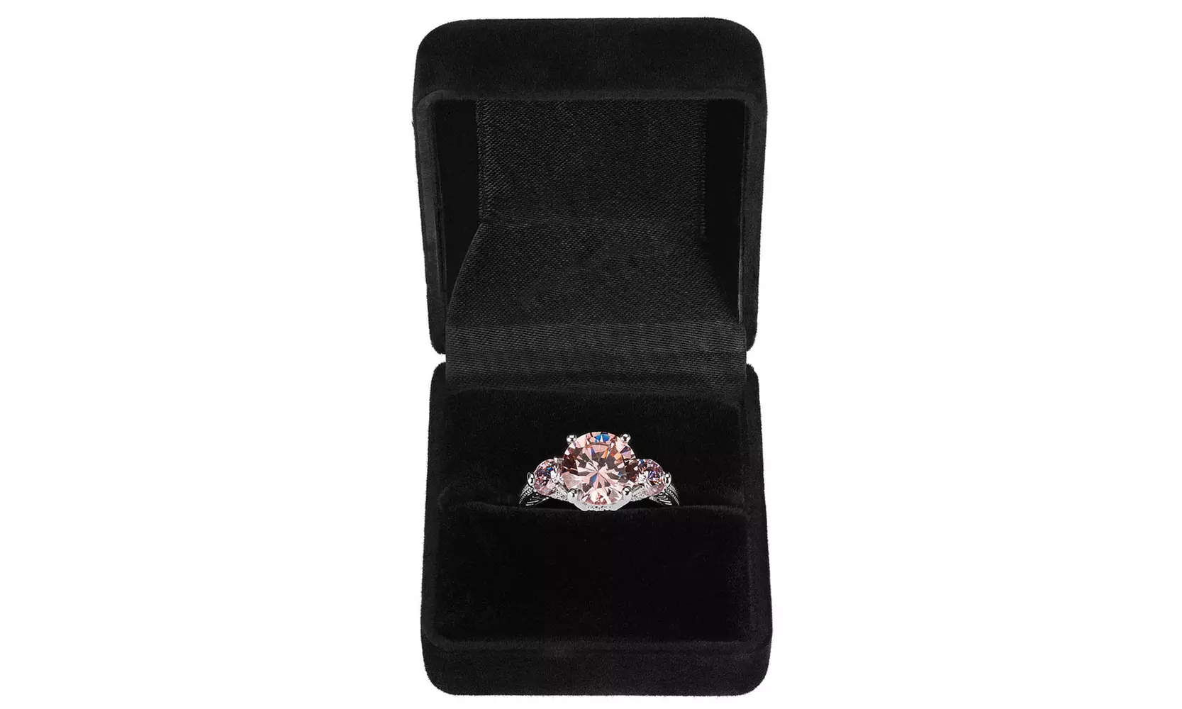 2.50 CTW Lab-Created Pink Sapphire Ring Filled with 10K White Gold - Second Medium