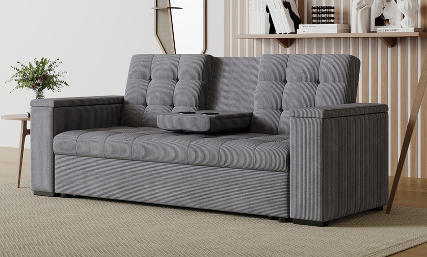 Image 44: Canapé convertible "Tilia" 3 places en tissu Kocoon