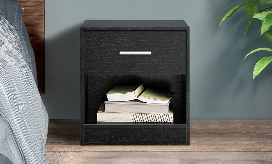 Image 7: Comodino con cassetto e spazio portalibri