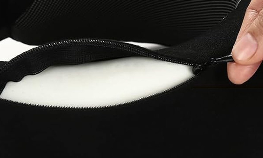 Image 7: Memory Foam Neck-Support Travel Pillow