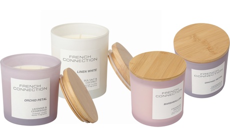 French Connection Unisex Orchid Pastel Range Scented Candle: Strawberry Prosecco Candle 331G (2-Wick)
