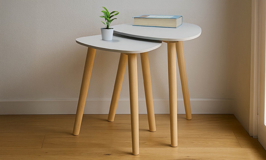 Image 1: 2er-Set moderne Beistelltische im Skandi-Stil