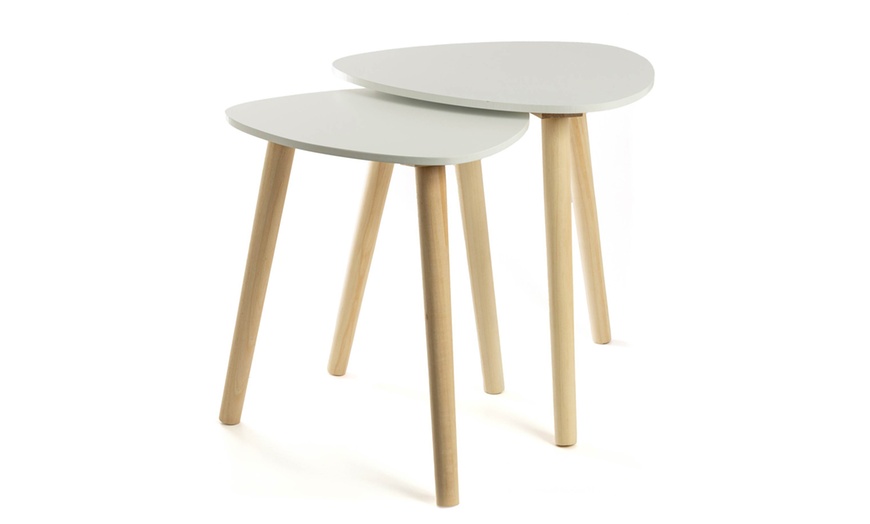 Image 2: 2er-Set moderne Beistelltische im Skandi-Stil