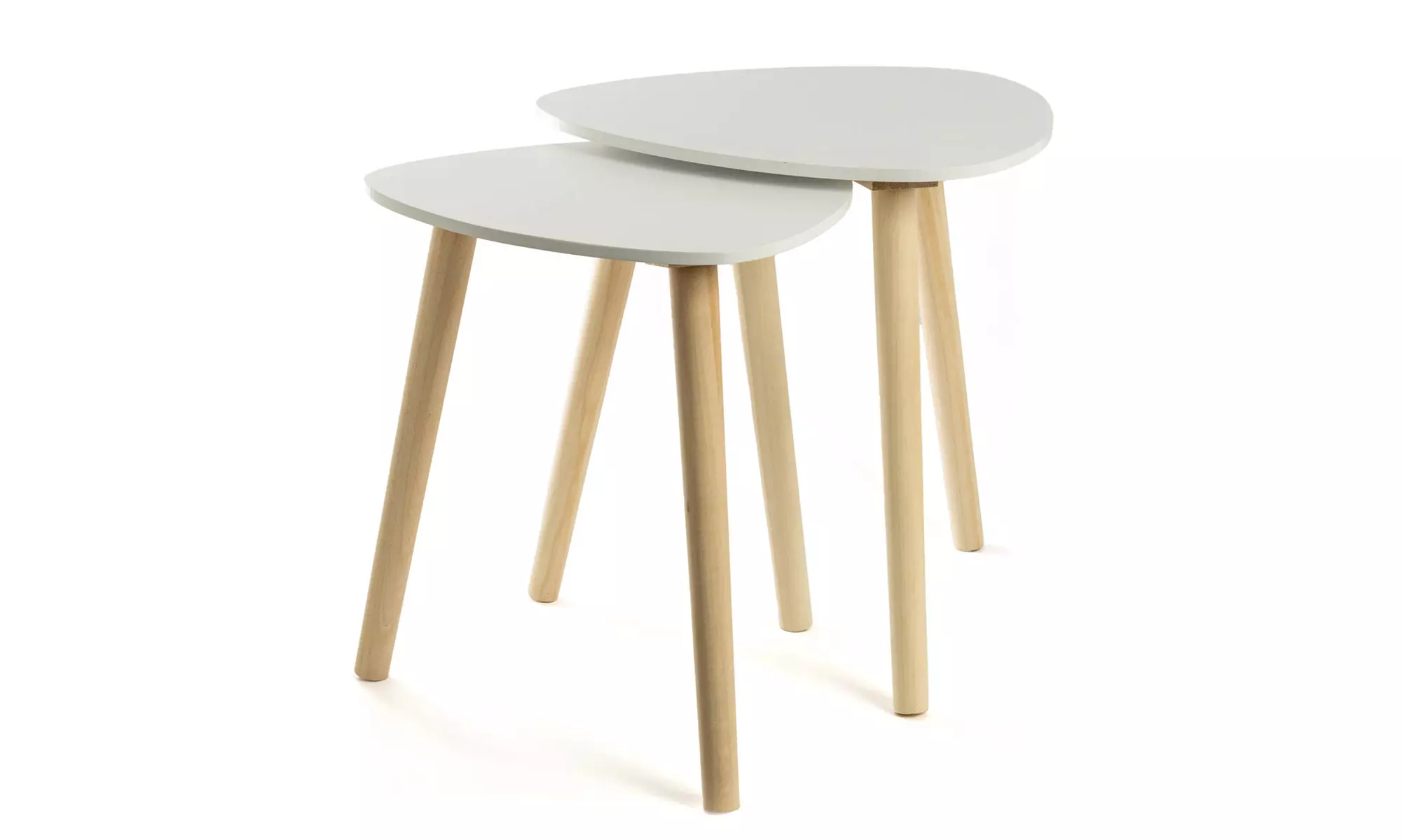 2er-Set moderne Beistelltische im Skandi-Stil