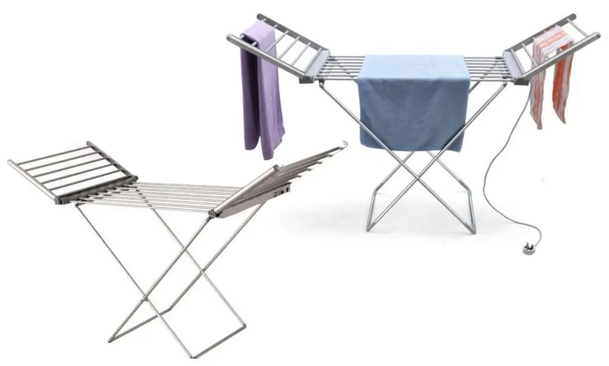 Image 1: 20 Bar Energy Efficient Heated Clothes Airer with Timer