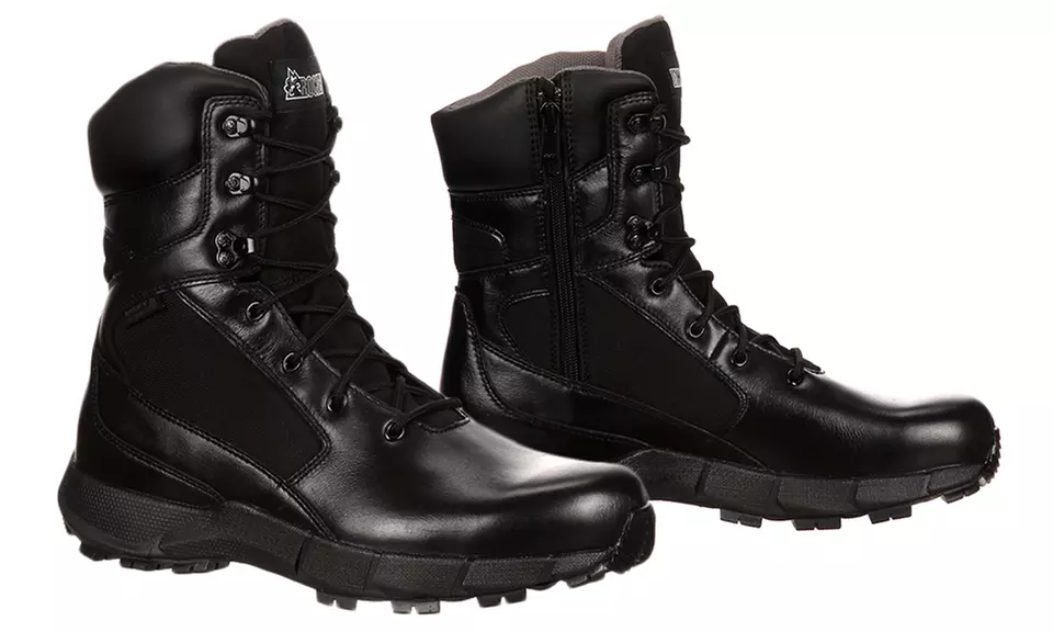 Men's Waterproof Duty Boots with Side Zipper (Sizes 11 & 13) - Primary Image