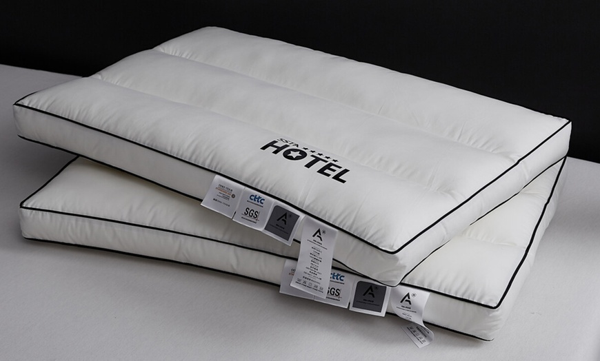 Image 19: 100% Cotton Five Star Hotel Pillow 2 Pack Set