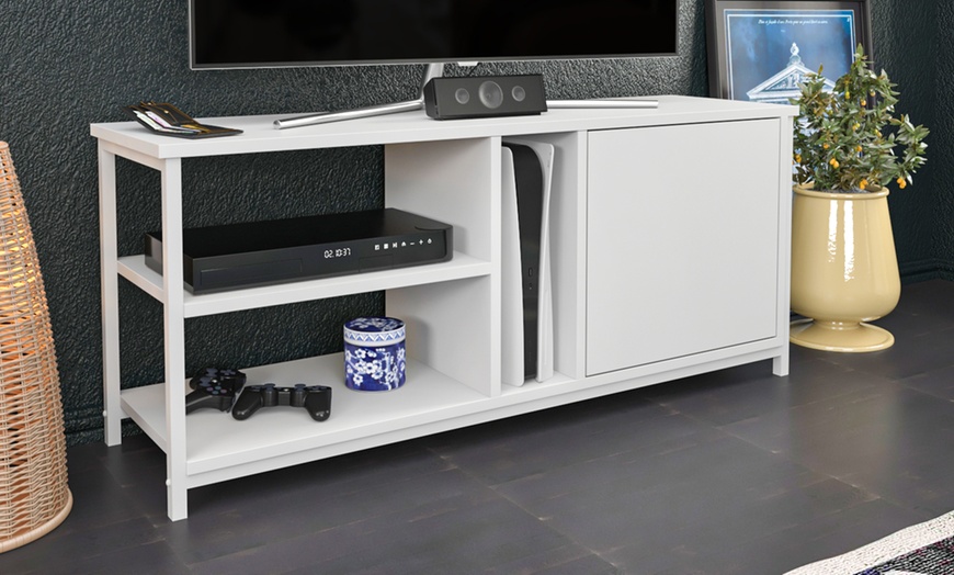 Image 11: Neola Media Television Stand with Open Shelves and Cabinet