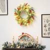 Image 1: HomCom 60cm Prelit Christmas Wreath with LED Lights 