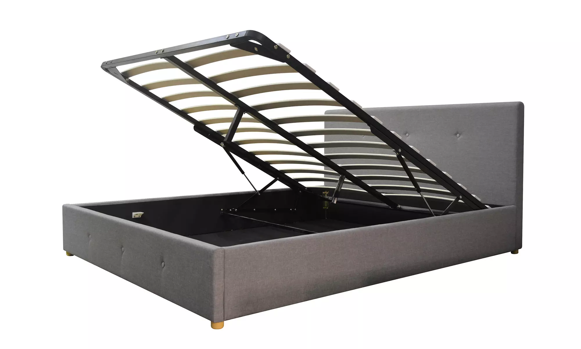 Lit coffre majestueux tissu capitonné Sampur