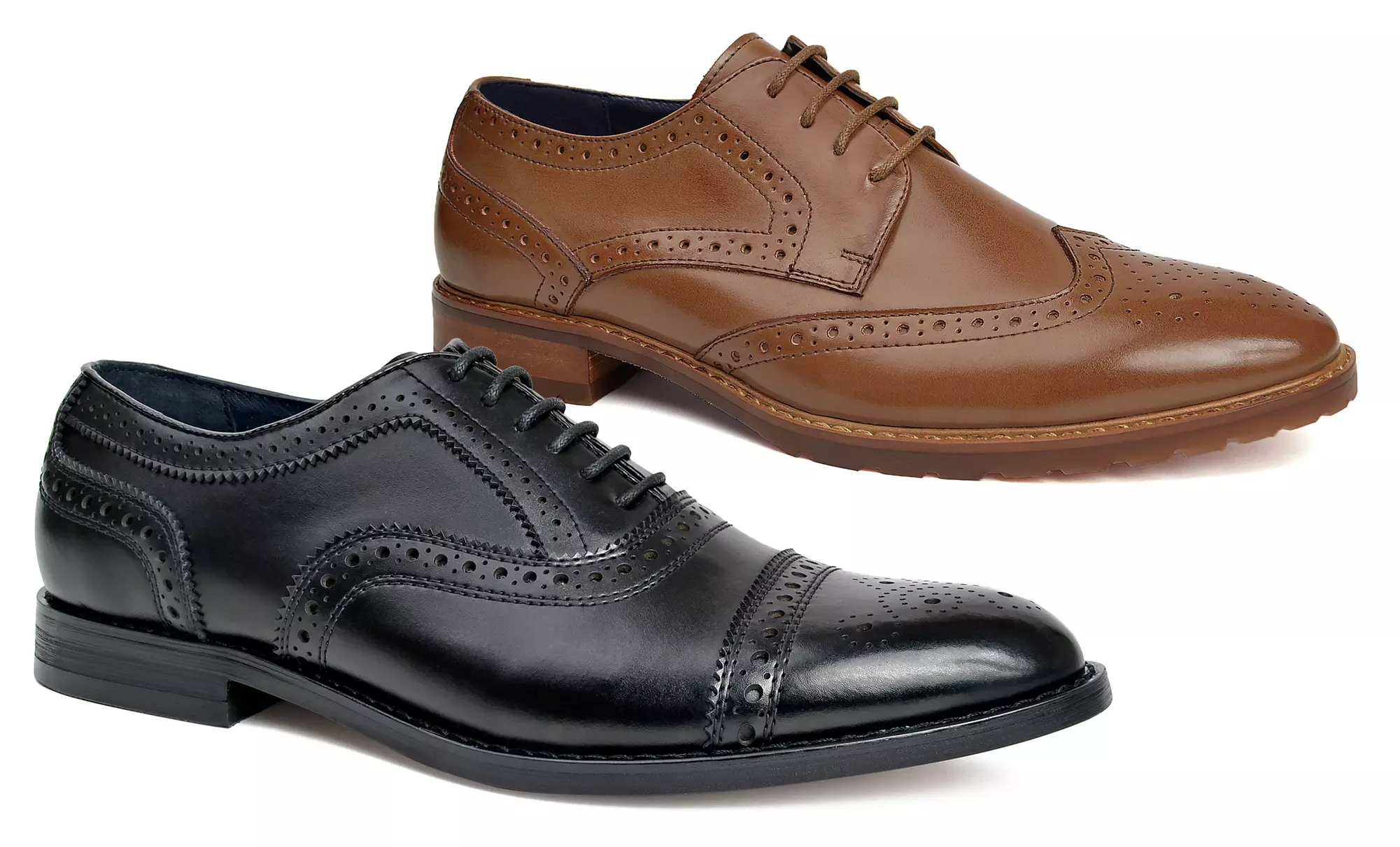 JOSEPH ABBOUD Men Shoes. Brown. Leather upper and lining. Size 8 Joseph Abboud Leather Upper Brown Dress Shoes for Men for  main image 3