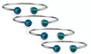 White Gold Plated Silver Round Blue Zircon Stackable Bangle Bracelet In 24k Gold