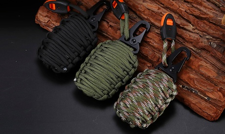Kit di sopravvivenza con moschettone da 21 pezzi, disponibile in 3 colori