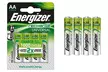 1, 2, 3 ou 6 packs de 4 piles rechargeables Energizer - Second Medium