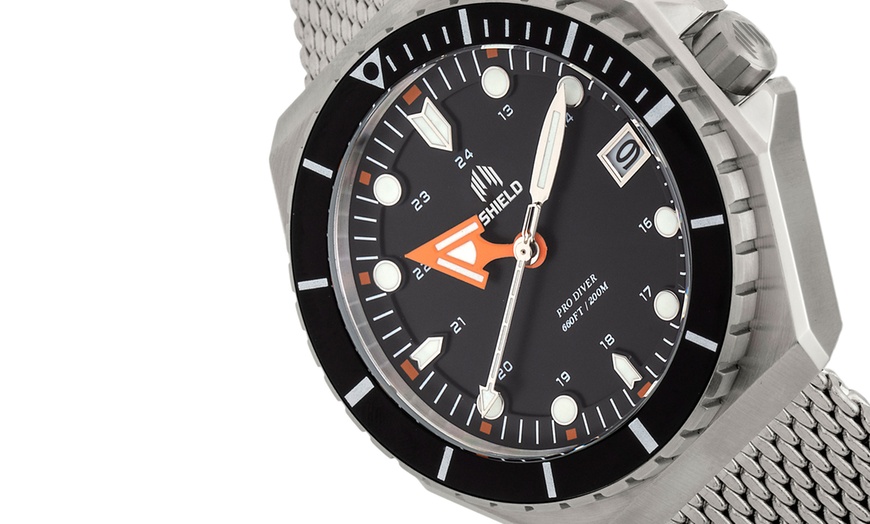 Image 3: Shield Marius Bracelet Diver Watch with Date