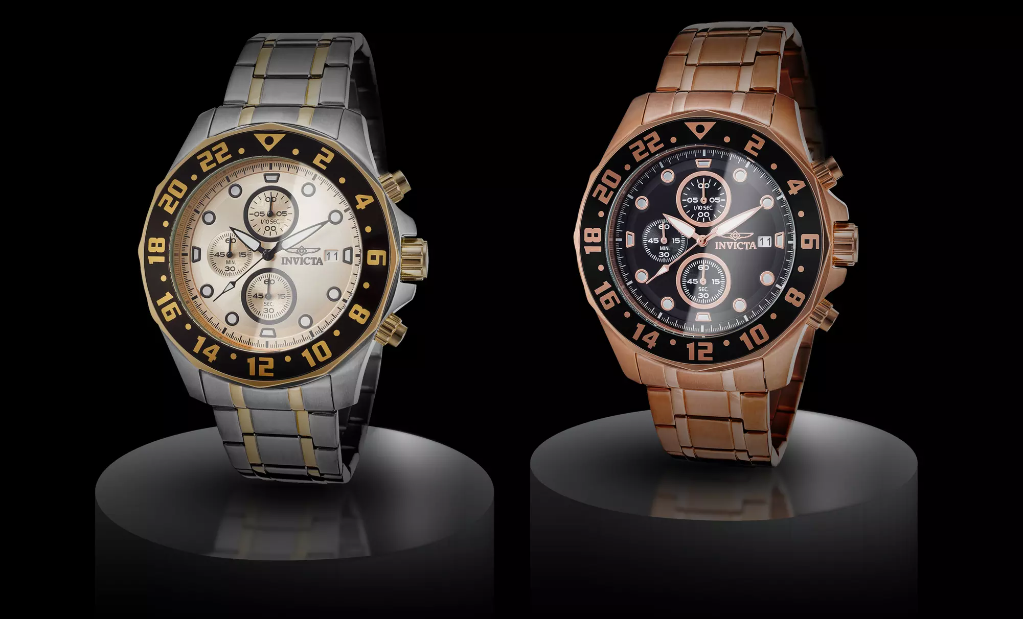 Invicta Men's Specialty Two-Tone Stainless Steel Chronograph Watch. Multiple Colors Available. Free Returns. - Primary Image