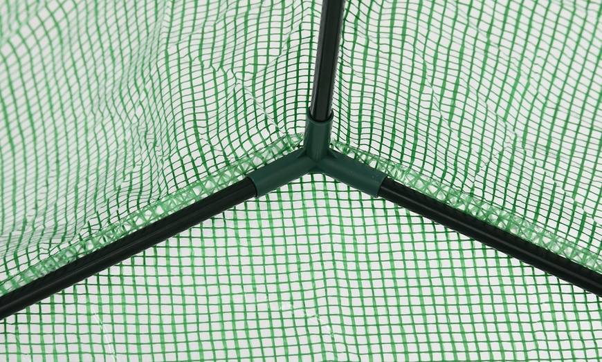 Image 4: Outsunny Walk In Greenhouse with Shelves, PE cover and roll up door 