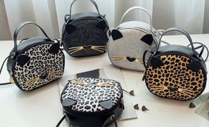 Cat-Themed Cross-Body Handbag