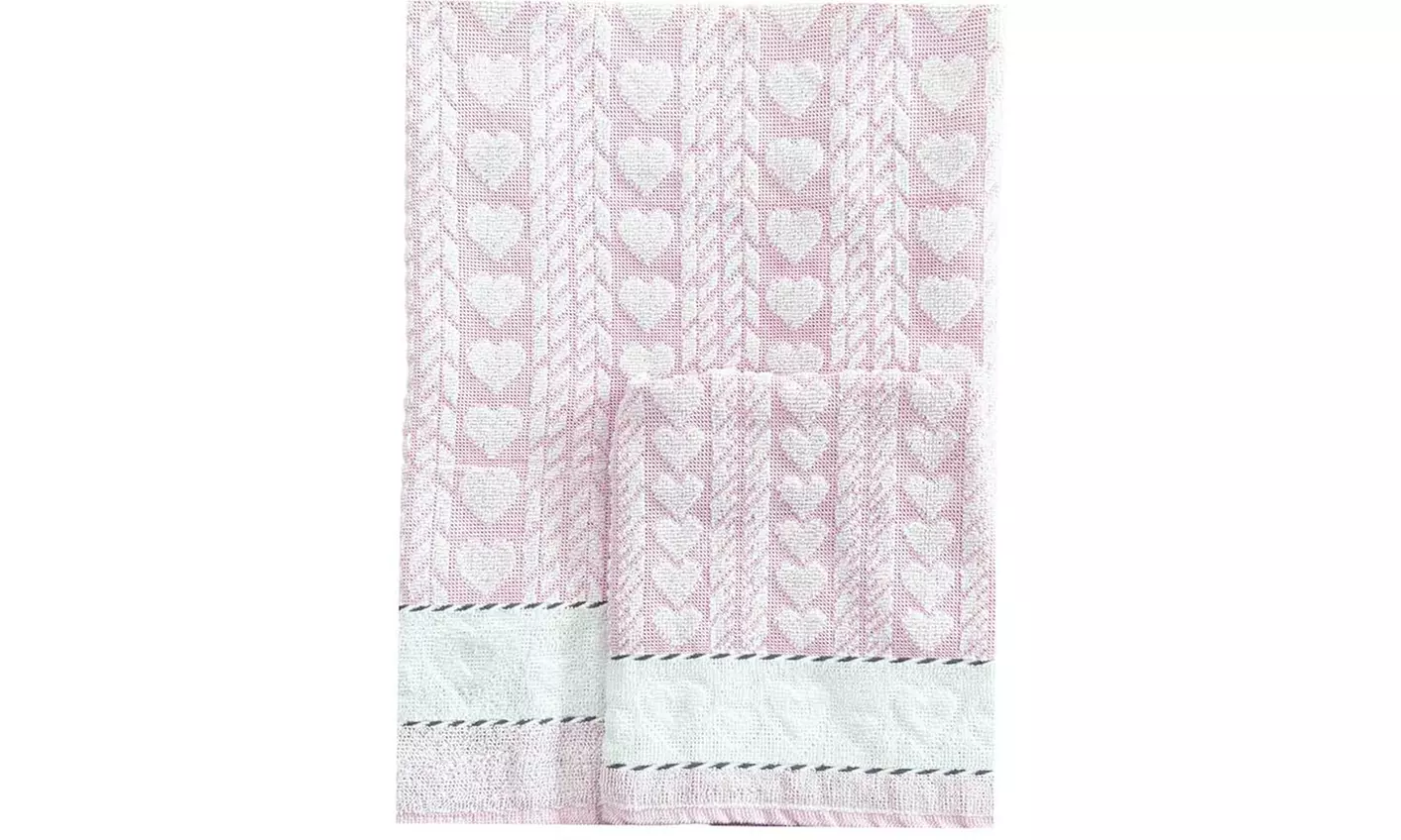 Set di 6 asciugami viso e 6 ospiti in 100% cotone